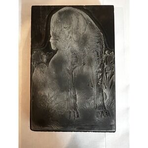 Antique E.H. Henry Wood Type Printing Block Dog McKinney Texas Art